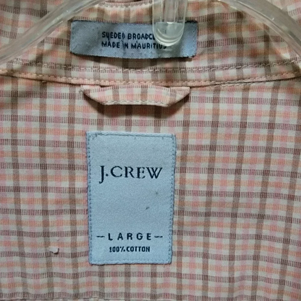 J.Crew Men's casual button down shirt - coral/tan - Size Large
